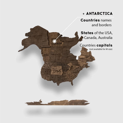 Enjoy The Wood - Three Dimensional Wooden World Map - 🌍  Walnut Beauty! -  Decorate Your Home With Style 🗺️