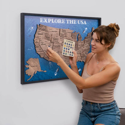 Goditi The Wood - Spille Appiccicose Con Bandiera USA - 🇺🇸 Mostra Il Tuo Patriottismo! - Decora La Tua Mappa Con Stile 🗺️