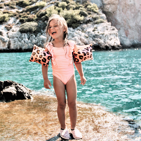 Swim Essentials | Schwimmflügel 2-6 Jahre | Rose Gold Leopard