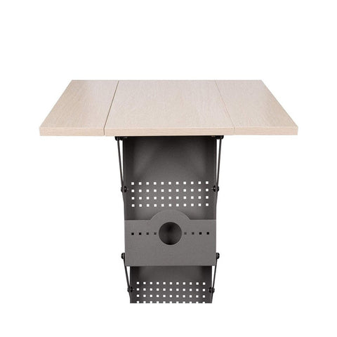 Faltbarer 2 in 1 Prospektständer Concord mit Theke, A4, Grau/Holz