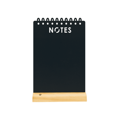 Securit® Tischkreidetafel „Notes“ Aufsteller 21×34 cm mit Holzfuss