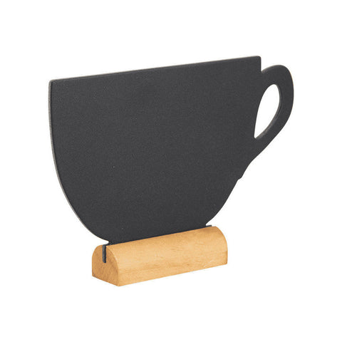 Securit® Tischkreidetafel „Kaffeetasse“ Aufsteller 34×21 cm mit Holzfuss