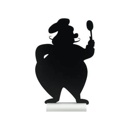 Securit®, Tischkreidetafel Aufsteller mit Aluminiumfuss, "Chefkoch" Form-Silhouette, 22x35cm