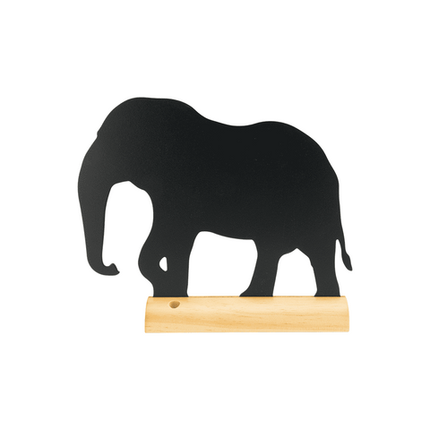 Securit® Tischkreidetafel „Elefant“ Aufsteller 30×24cm mit Holzfuss