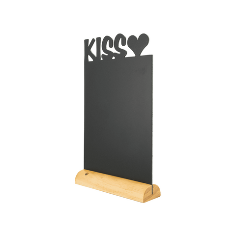 Securit® Tischkreidetafel „KISS“ Aufsteller 21×36 cm mit Holzfuss