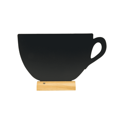 Securit® Tischkreidetafel „Kaffeetasse“ Aufsteller 34×21 cm mit Holzfuss