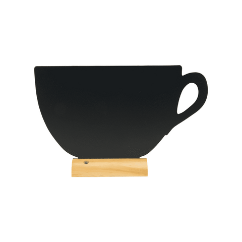 Securit® Tischkreidetafel „Kaffeetasse“ Aufsteller 34×21 cm mit Holzfuss