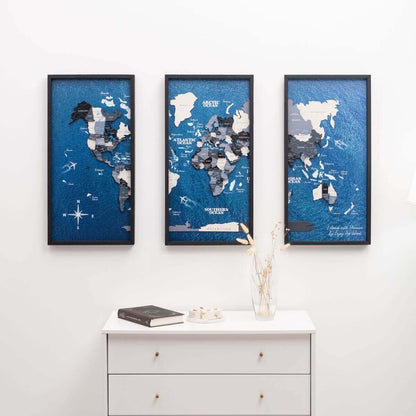 triptych world map