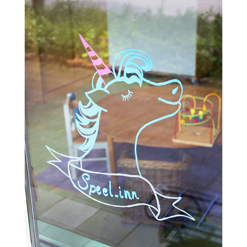 Securit® Fensterschablonen "Windoodle", Format: A2, Thema: Girl Birthday, inkl. 1 Securit® Kreidestift, 3er Set