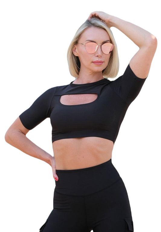 Mode Merk - Zwarte Crop Top - Elegant Herdefinieerd ✨🖤