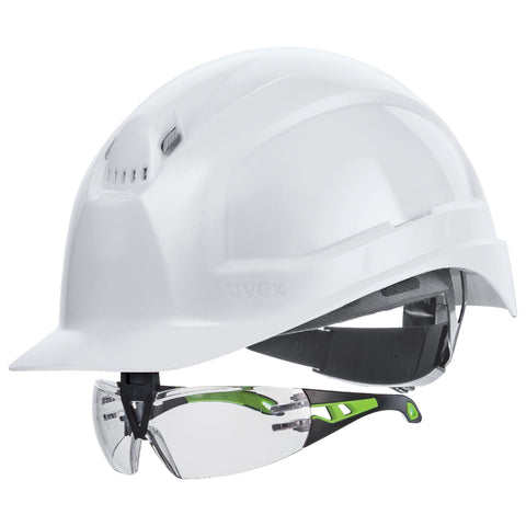 uvex pheos IES Schutzhelm weiß mit Schutzbrille 9192225