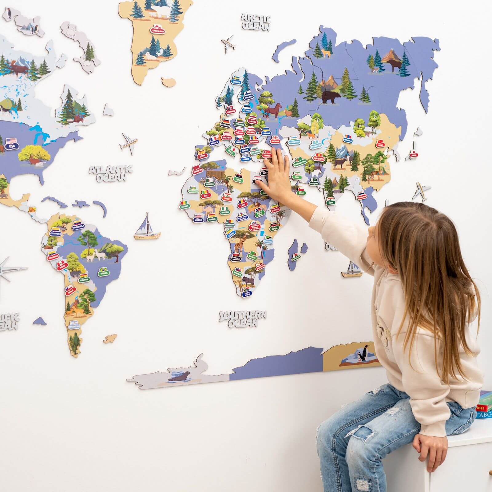 world map nursery decor