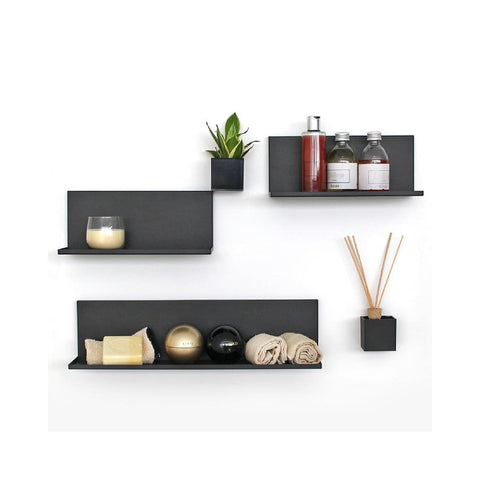 KalaMitica® Magnetisches Wandregal "Kostas", 50cm, Schwarz