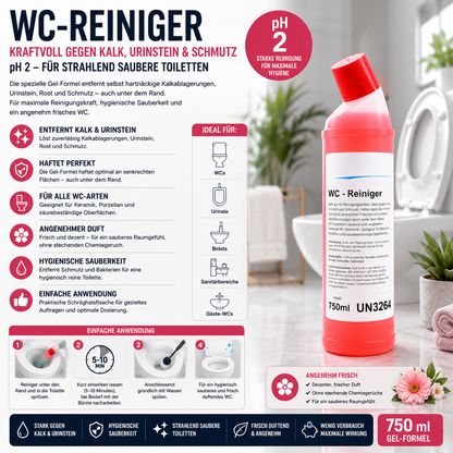 WC-Reiniger, denso, bottiglia da 750 ml, valore di pH <2