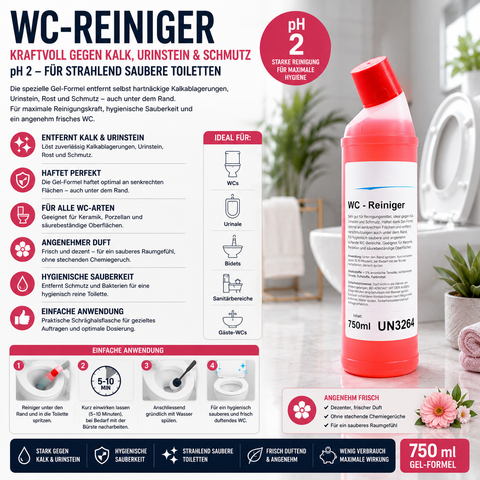 WC-Reiniger, denso, bottiglia da 750 ml, valore di pH <2