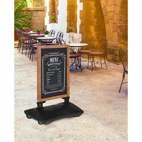 Holz Kundenstopper mit Wassertank, "WindPro Wood", Magnetisch, Outdoor