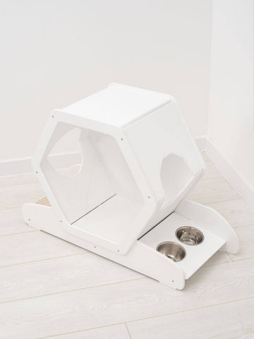 small wooden cat house