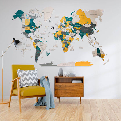 Enjoy The Wood - Wooden World Map (USA Only) - 🗺️  Unique Wall Decor -  Handcrafted Wooden Masterpiece 🌳