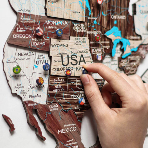 Enjoy The Wood - Wooden World Map - 🗺️ Unique Home Decor -  Handcrafted & Stunning! 🌳