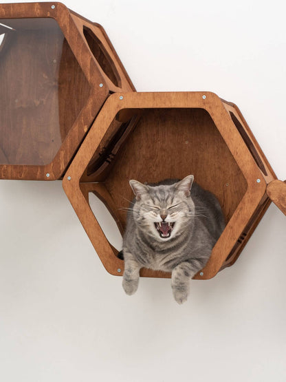 wood cat shelf