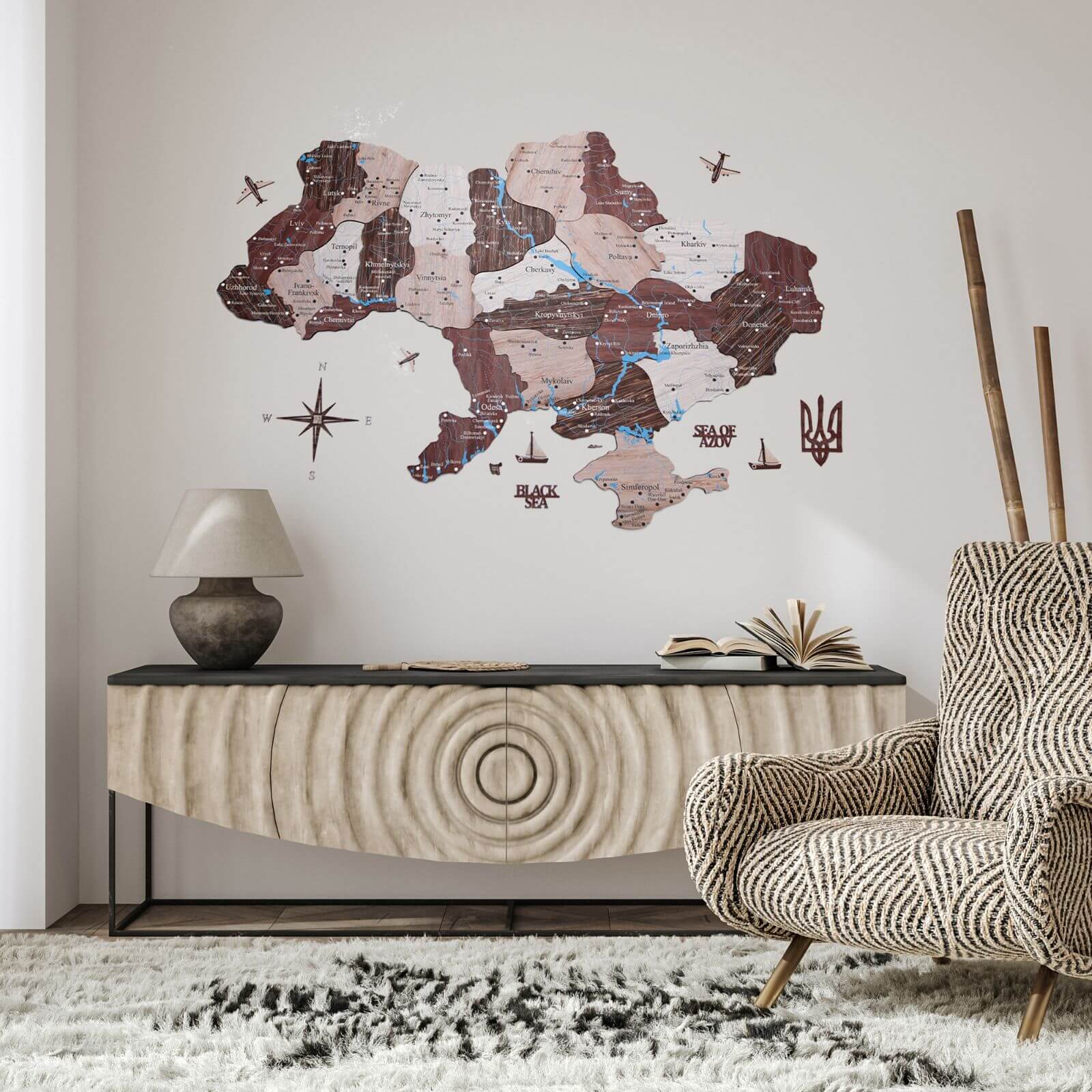 3d map wall decor