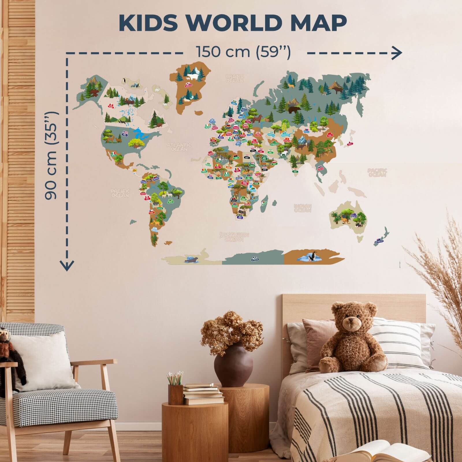 large wall map for kids