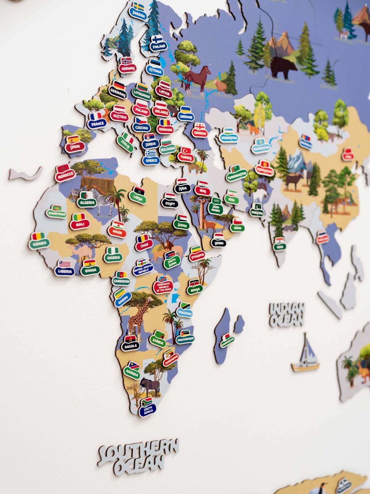 animal world map nursery