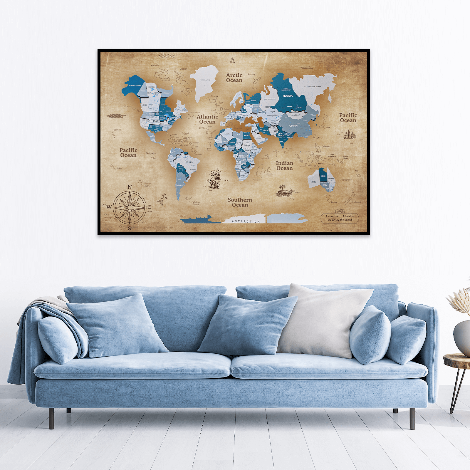 panel world map