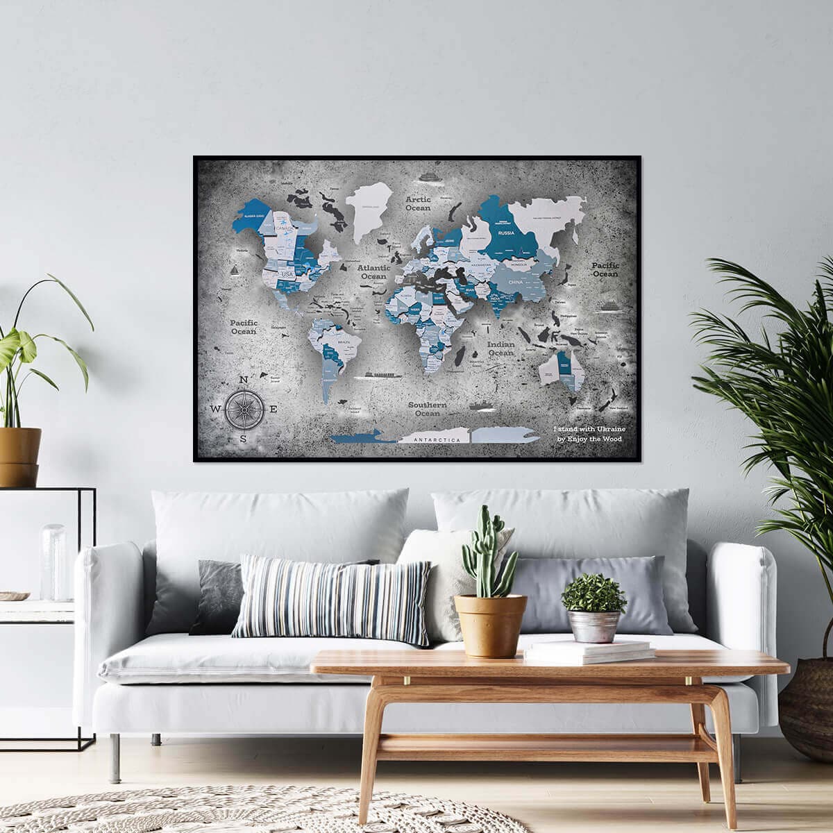 3D panel world map