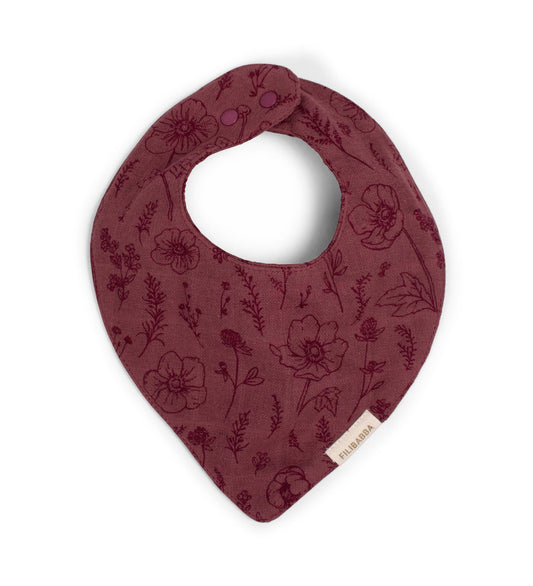 FILIBABBA - Bavoir Bébé Fleurs d'Automne - Élégance Écologique 🌿✨