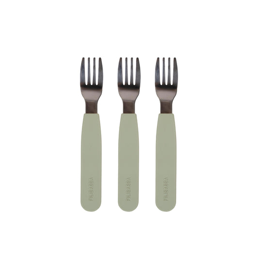 FILIBABBA - Ensemble de fourchettes en silicone 3 pièces - Parfait pour les petits gourmets ! 🍴💚