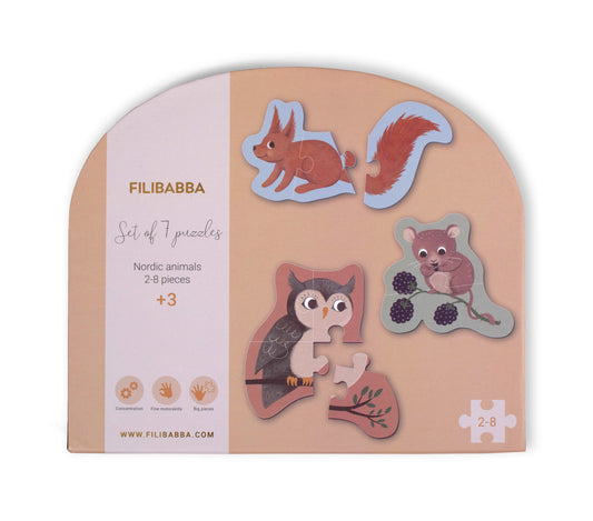 FILIBABBA - Nordic Animals Puzzle Set - Fun & Learning 🧩✨