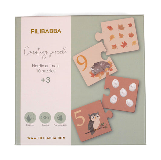 FILIBABBA - Nordic Animals Counting Puzzle - Fun Learning Adventure! 🧩✨