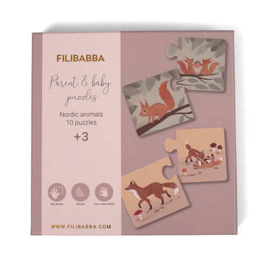 FILIBABBA - Parent & Baby Puzzles - Discover Nordic Animals! 🧩✨