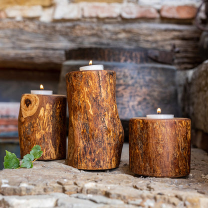 Olivenholz Kerzenhalter "The Rustic Candle"