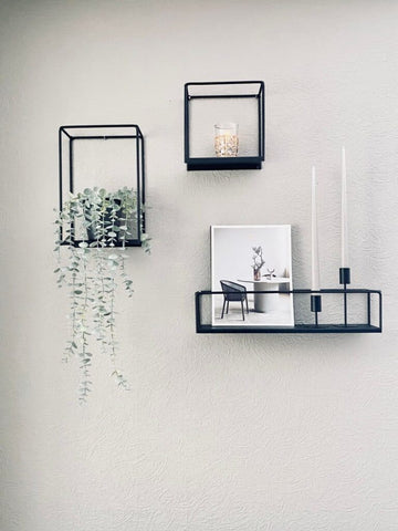 MIOMIO Mimio Shelf Set in Sleek Black - Trio of Elegance