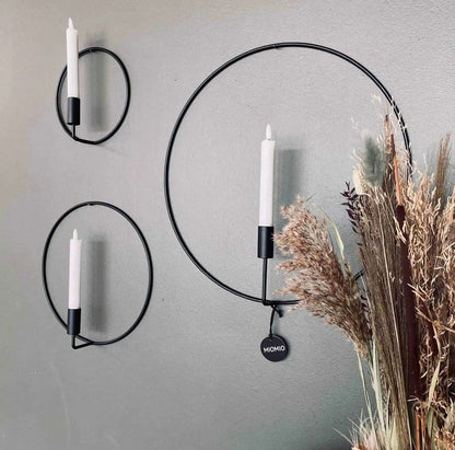 MIOMIO Circle Set in Sleek Black for Pillar Candle