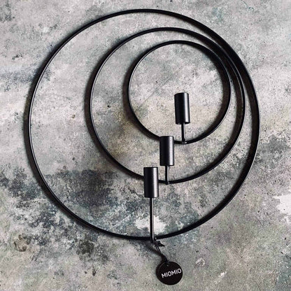 MIOMIO Circle Set in Sleek Black for Pillar Candle