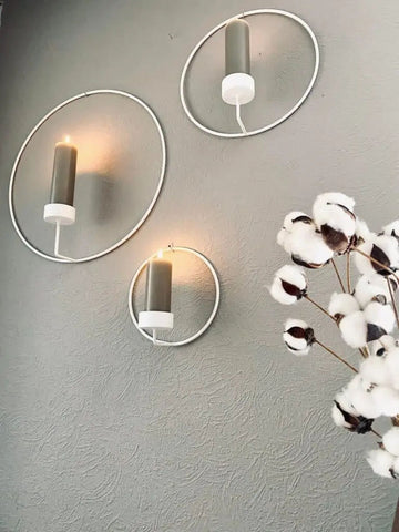 MIOMIO Circle Set Block Candles in Elegant White