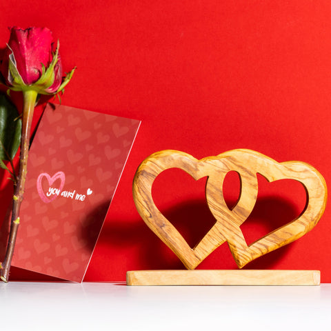 Valentinstag Geschenk: Herzen "AMORE with stand"