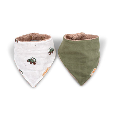 FILIBABBA - Bandana Haklappar 2-Pack - Bedårande & Absorberande 🚜✨