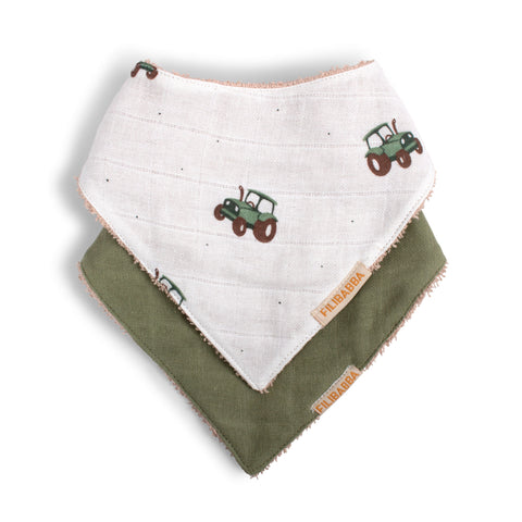 FILIBABBA - Bandana Haklappar 2-Pack - Bedårande & Absorberande 🚜✨