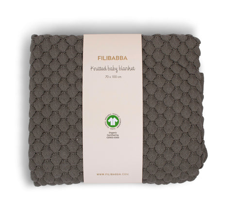 FILIBABBA - Stickad Babyfilt - Mysig Ekologisk Komfort 🌿👶