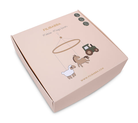 FILIBABBA - Granja Móvil de Lino Mágica - Encantadora Decoración para Guardería 🧸✨