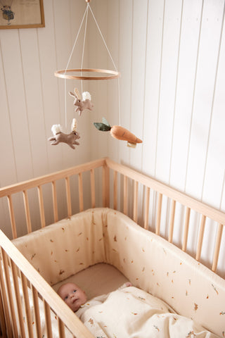 FILIBABBA - Linen Mobile 'Carrot Thief' - Adorable Nursery Décor 🐰🥕
