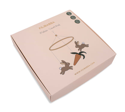 FILIBABBA - Linen Mobile 'Carrot Thief' - Adorable Nursery Décor 🐰🥕