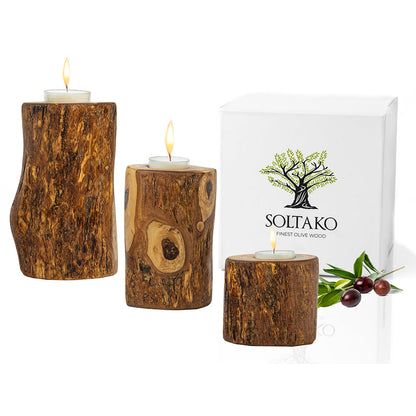 Olivenholz Kerzenhalter "The Rustic Candle"