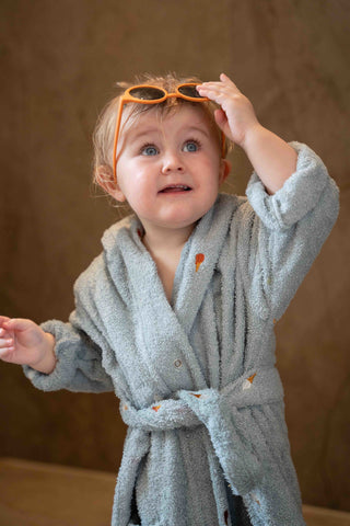 FILIBABBA - Kinderbadjas met Borduursel 3-4 Jaar GOTS - Gezellige Comfort 🌿👶