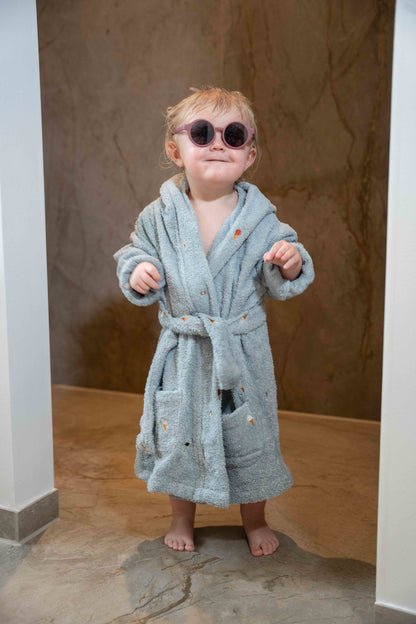 FILIBABBA - Kinderbadjas met Borduursel 3-4 Jaar GOTS - Gezellige Comfort 🌿👶