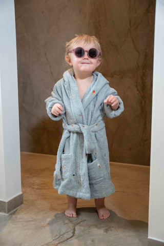 FILIBABBA - Kinderbadjas met Borduursel 3-4 Jaar GOTS - Gezellige Comfort 🌿👶